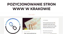 Desktop Screenshot of pozycjonowaniestronkrakow.com.pl